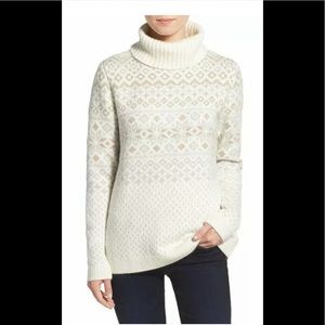 Vineyard Vines Cream Fair Isle Turtleneck Sweater